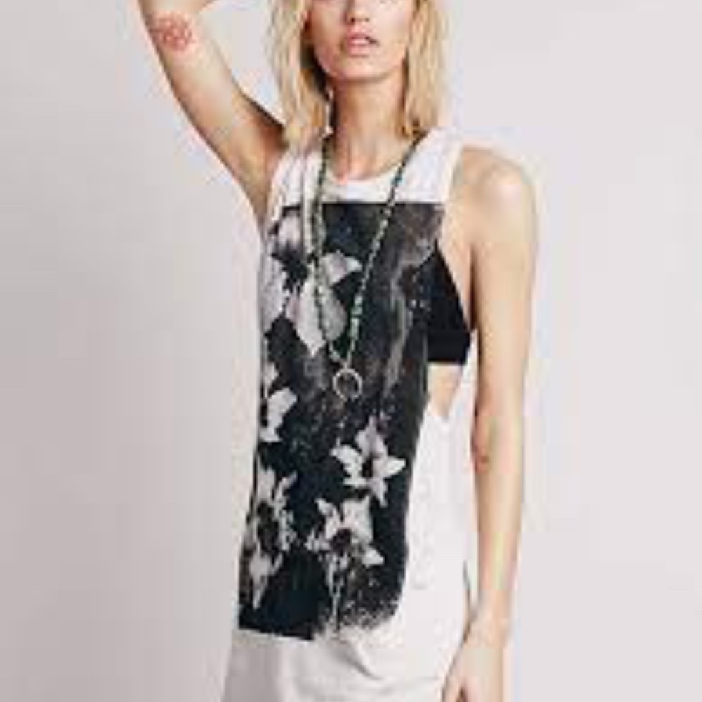 Free People Floral Graphic T-shirt Dress